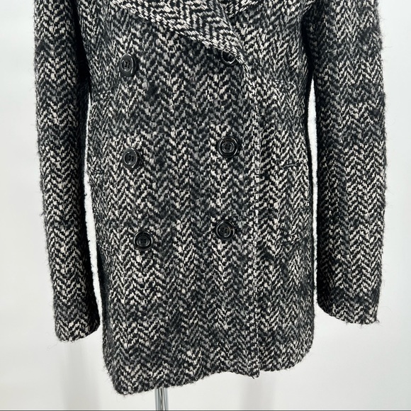 BURBERRY London herringbone double breasted wool coat size 10 - Picture 6 of 16